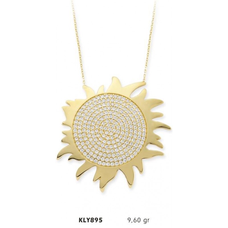 14 Ayar Altın Güneş Kolye KLY895 14 Ayar Altın Güneş Kolye KLY895