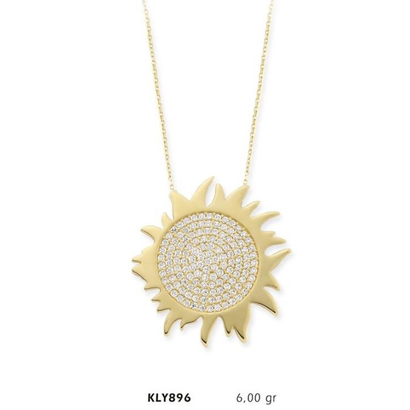 14 Ayar Altın Güneş Kolye KLY896 14 Ayar Altın Güneş Kolye KLY896