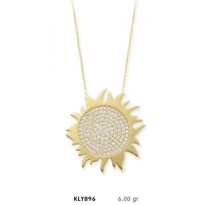 14 Ayar Altın Güneş Kolye KLY896 14 Ayar Altın Güneş Kolye KLY896