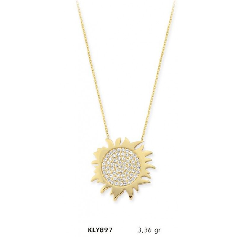 14 Ayar Altın Güneş Kolye KLY897 14 Ayar Altın Güneş Kolye KLY897