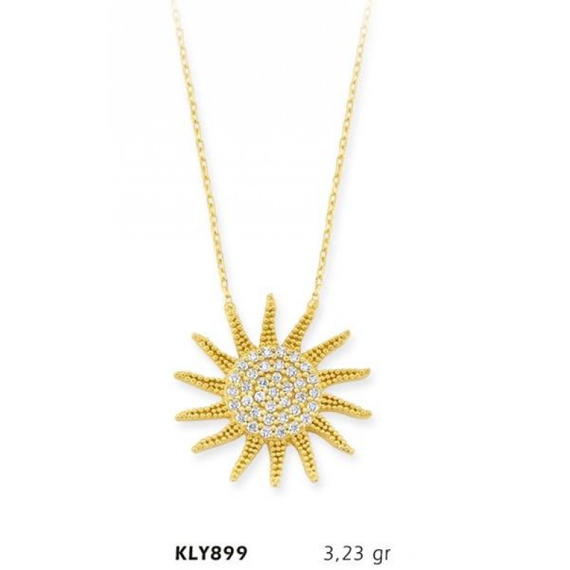 14 Ayar Altın Güneş Kolye KLY899 14 Ayar Altın Güneş Kolye KLY899