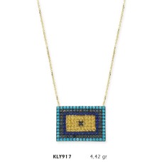 14 Ayar Altın Nazar Boncuğu Kolye KLY917