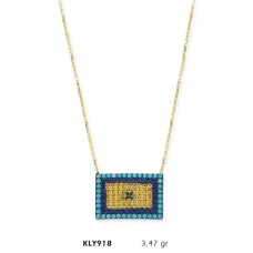 14 Ayar Altın Nazar Boncuğu Kolye KLY918