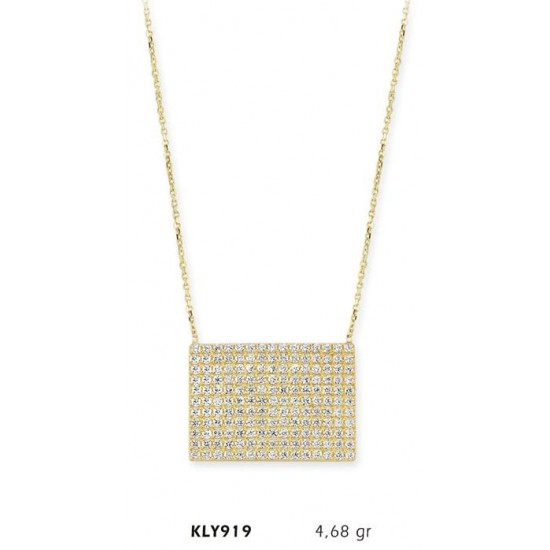 14 Ayar Altın Taş İşlemeli Kolye KLY919 14 Ayar Altın Taş İşlemeli Kolye KLY919