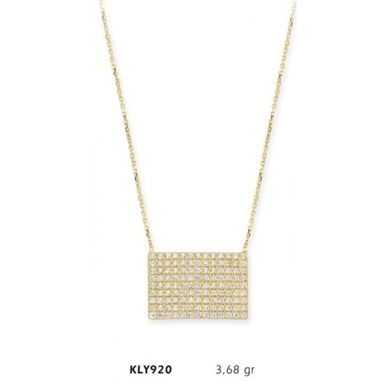 14 Ayar Altın Taş İşlemeli Kolye KLY920 14 Ayar Altın Taş İşlemeli Kolye KLY920