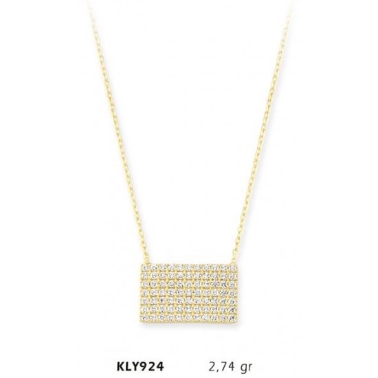 14 Ayar Altın Taş İşlemeli Kolye KLY924 14 Ayar Altın Taş İşlemeli Kolye KLY924