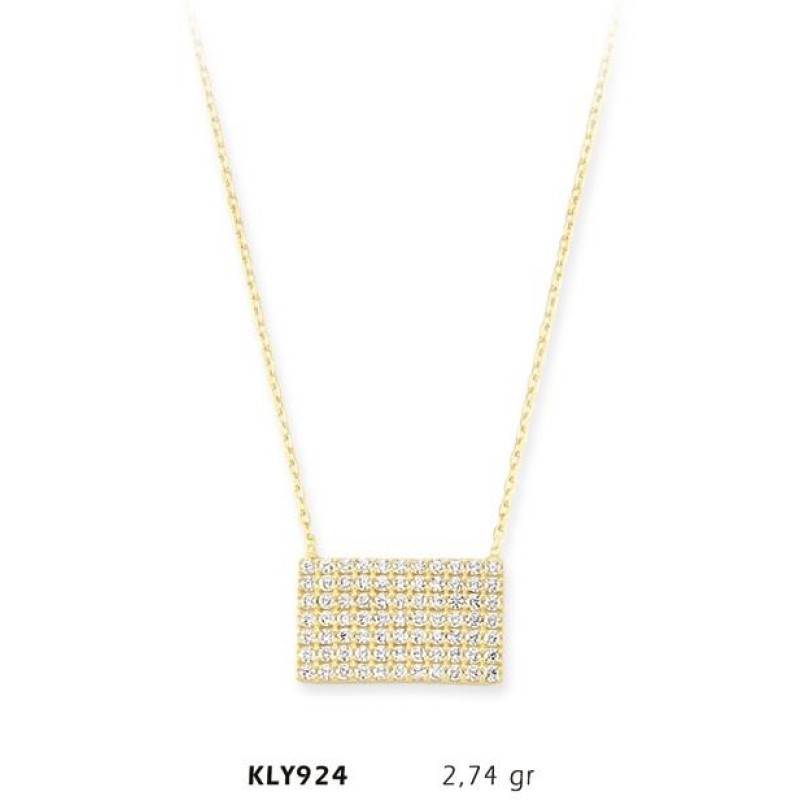14 Ayar Altın Taş İşlemeli Kolye KLY924 14 Ayar Altın Taş İşlemeli Kolye KLY924