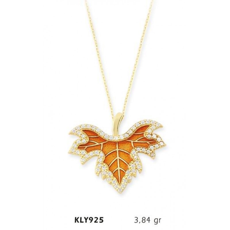 14 Ayar Altın Yaprak Kolye KLY925 14 Ayar Altın Yaprak Kolye KLY925