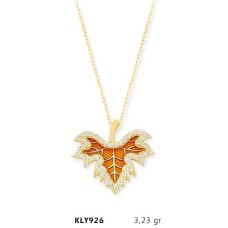 14 Ayar Altın Yaprak Kolye KLY926