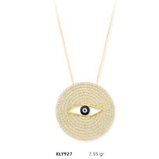 14 Ayar Altın Nazar Boncuğu Kolye KLY927