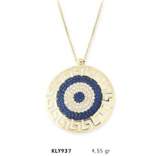 14 Ayar Altın Nazar Boncuğu Kolye KLY937