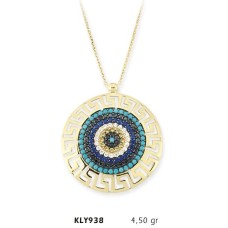 14 Ayar Altın Nazar Boncuğu Kolye KLY938