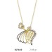 14 Ayar Altın Kalpli Melek Kolye KLY660