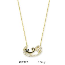 14 Ayar Altın Vav Kolye KLY826