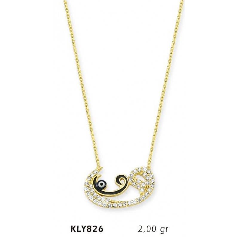 14 Ayar Altın Vav Kolye KLY826