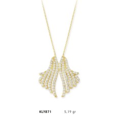 14 Ayar Altın Melek Kanadı Kolye KLY871