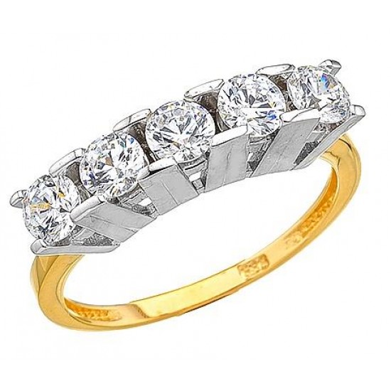 14 Ayar Altın Beştaş Yüzük E346 14 Ayar Altın Beştaş Yüzük E346