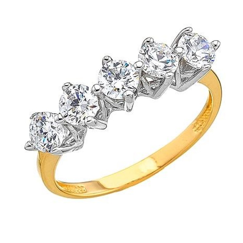 14 Ayar Altın Beştaş Yüzük E345 14 Ayar Altın Beştaş Yüzük E345