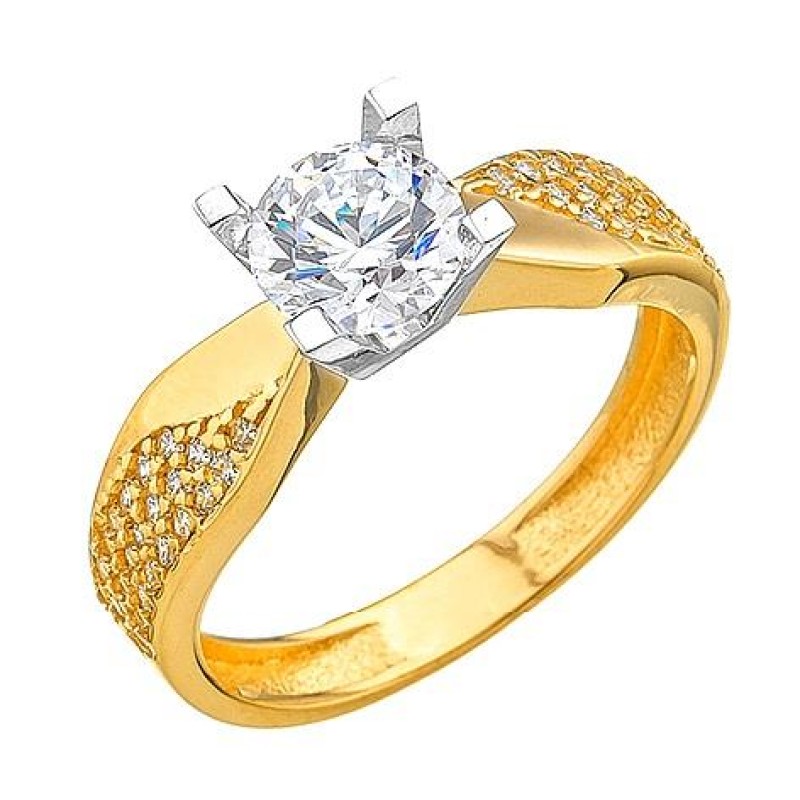 14 Ayar Altın Tektaş Yüzük E335 14 Ayar Altın Tektaş Yüzük E335