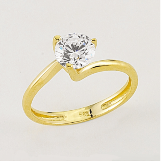 14 Ayar Altın Tektaş Yüzük E04