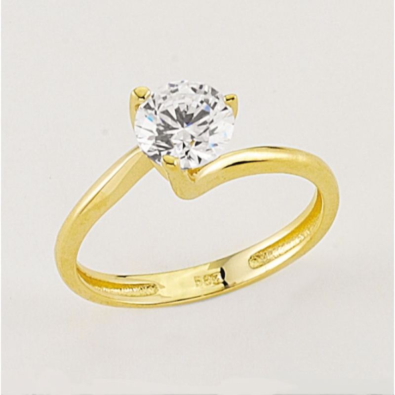 14 Ayar Altın Tektaş Yüzük E04 14 Ayar Altın Tektaş Yüzük E04