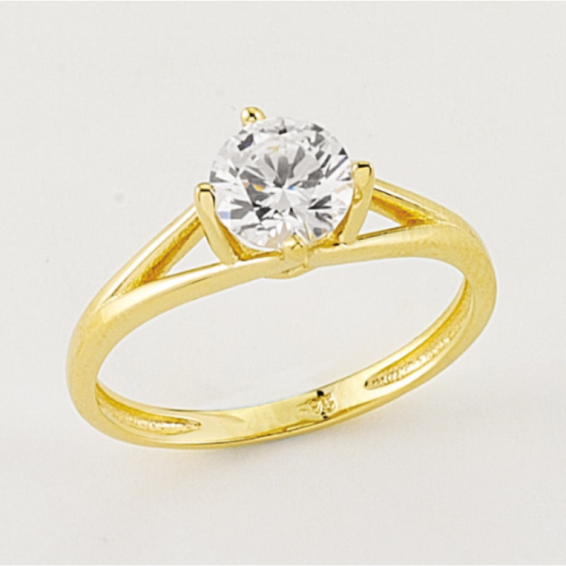 14 Ayar Altın Tektaş Yüzük E08 14 Ayar Altın Tektaş Yüzük E08