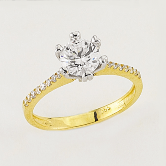 14 Ayar Altın Tektaş Yüzük E36