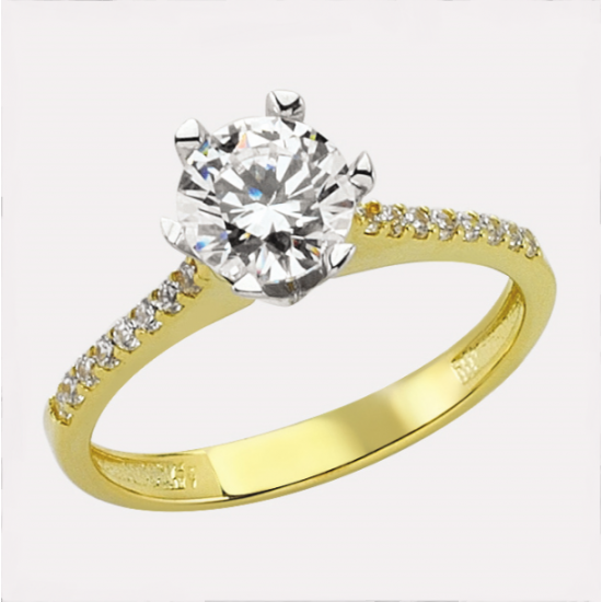 14 Ayar Altın Tektaş Yüzük E85