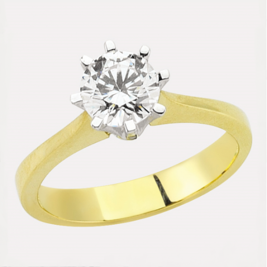 14 Ayar Altın Tektaş Yüzük E86