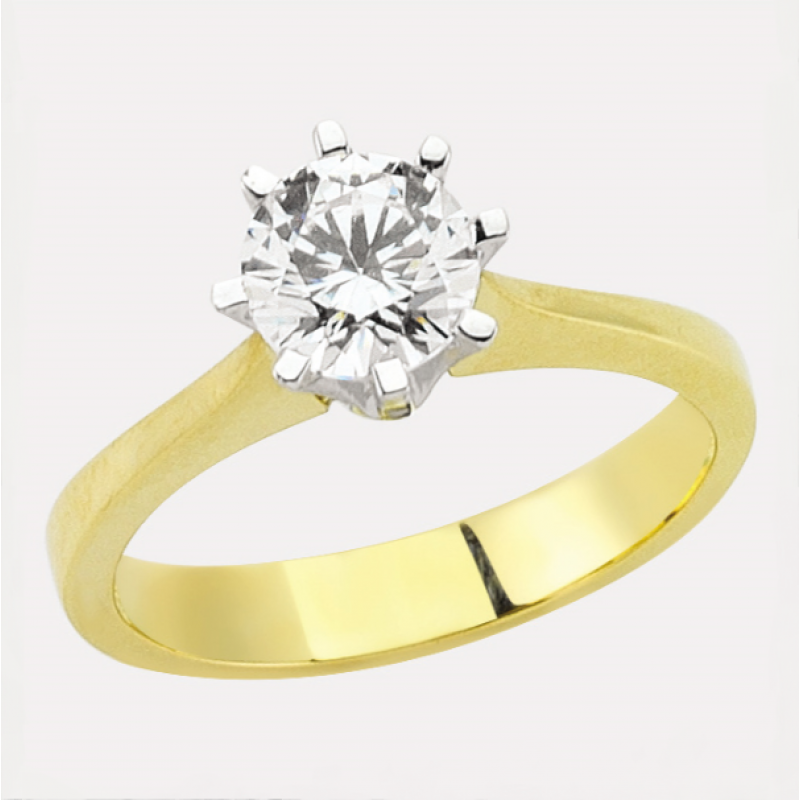 14 Ayar Altın Tektaş Yüzük E86