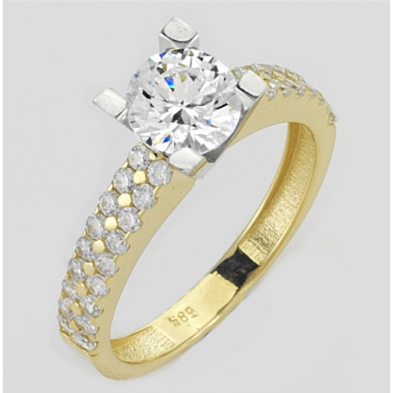 14 Ayar Altın Tektaş Yüzük E115