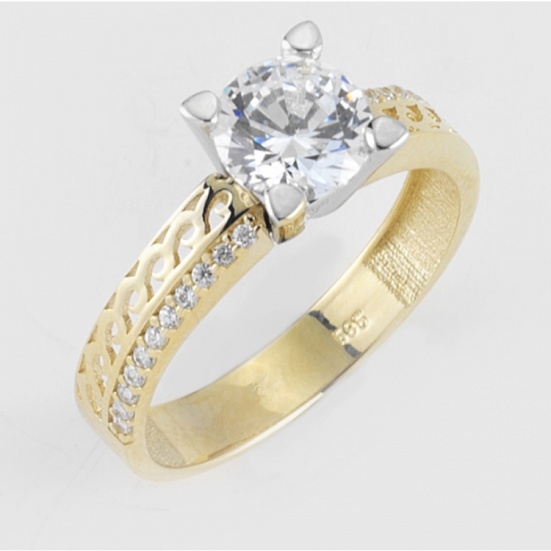 14 Ayar Altın Tektaş Yüzük E139 14 Ayar Altın Tektaş Yüzük E139