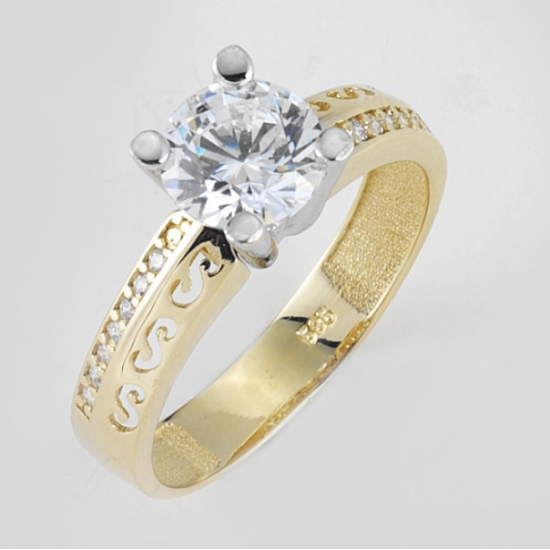 14 Ayar Altın Tektaş Yüzük E141 14 Ayar Altın Tektaş Yüzük E141