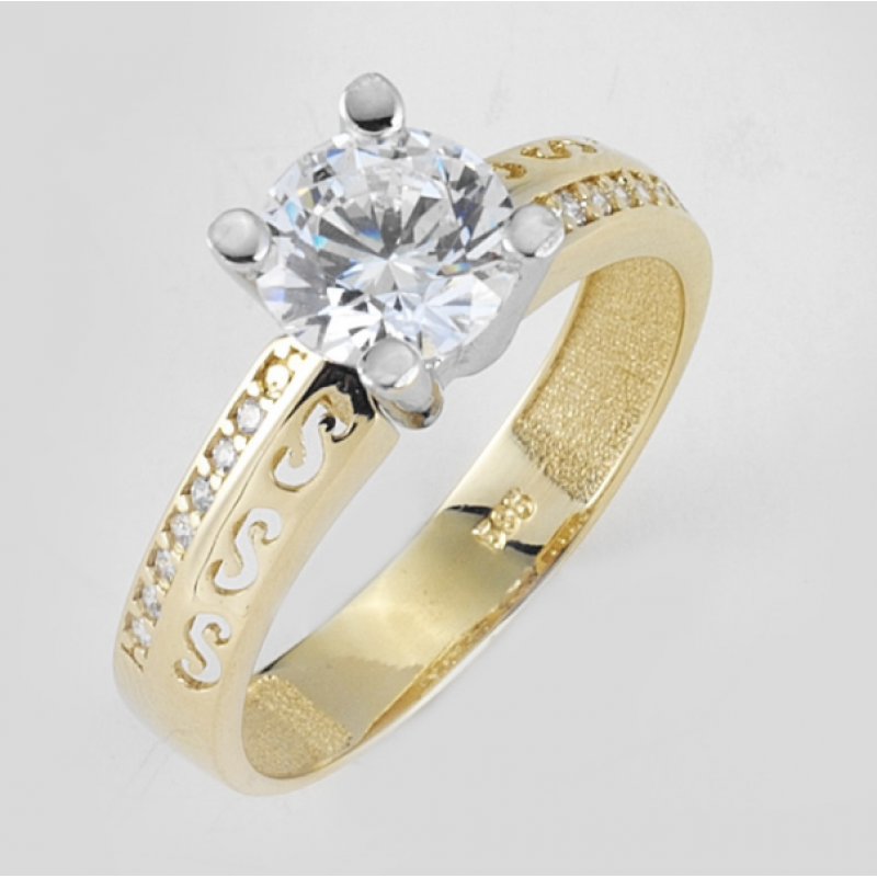 14 Ayar Altın Tektaş Yüzük E141 14 Ayar Altın Tektaş Yüzük E141