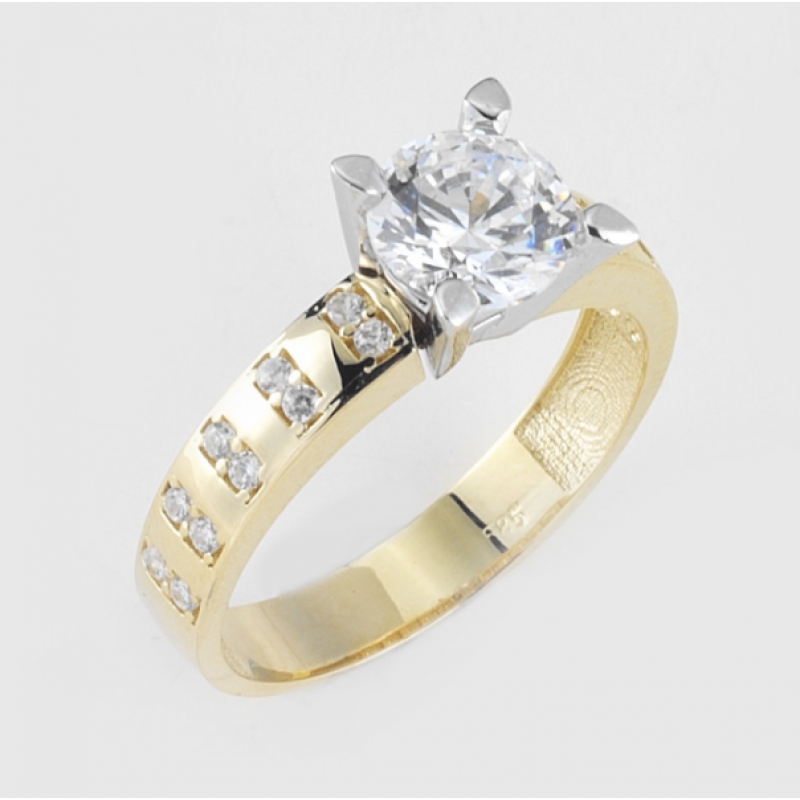 14 Ayar Altın Tektaş Yüzük E154