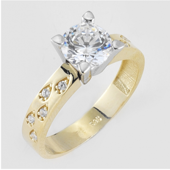 14 Ayar Altın Tektaş Yüzük E158