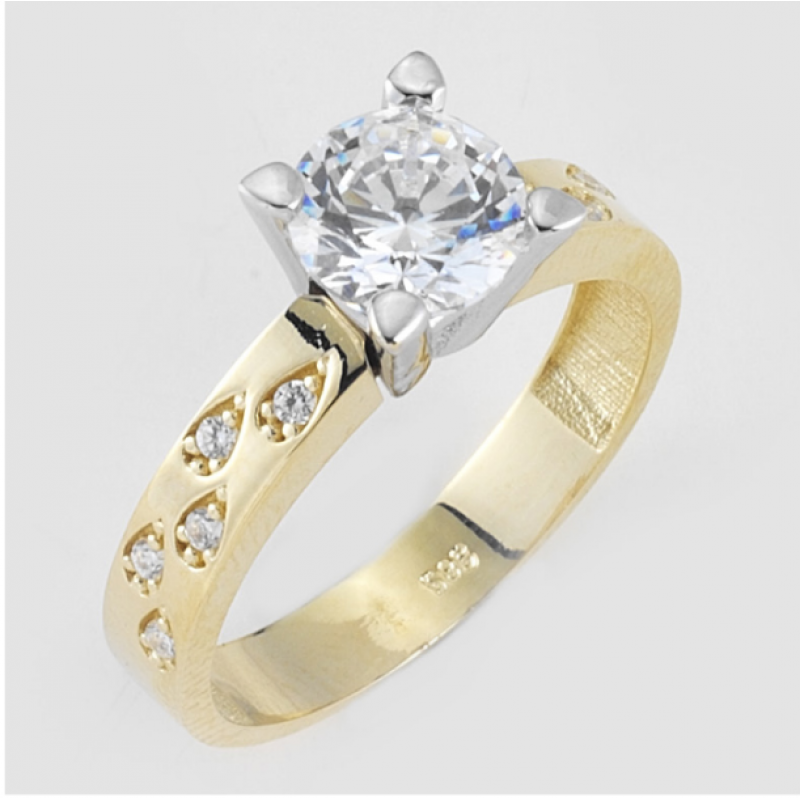 14 Ayar Altın Tektaş Yüzük E158