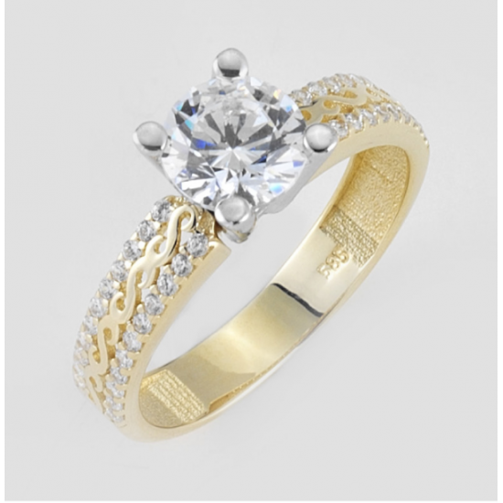 14 Ayar Altın Tektaş Yüzük E164 14 Ayar Altın Tektaş Yüzük E164