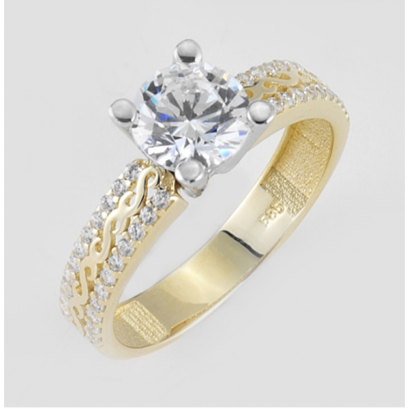 14 Ayar Altın Tektaş Yüzük E164