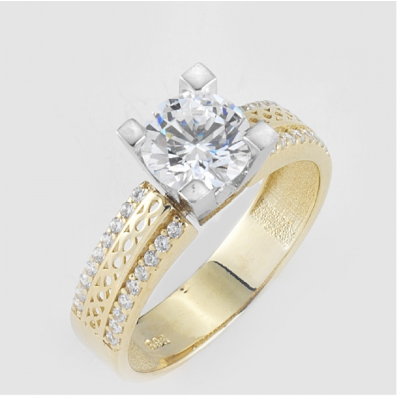 14 Ayar Altın Tektaş Yüzük E173