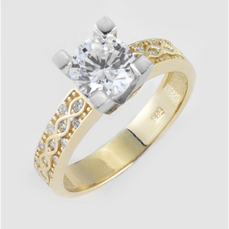 14 Ayar Altın Tektaş Yüzük E179