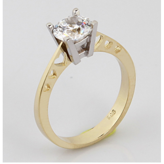 14 Ayar Altın Tektaş Yüzük E304 14 Ayar Altın Tektaş Yüzük E304