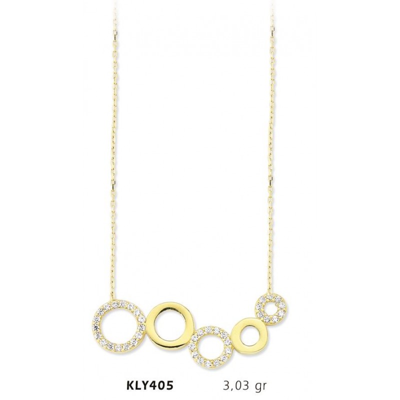 14 Ayar Altın Halka Kolye KLY405 14 Ayar Altın Halka Kolye KLY405