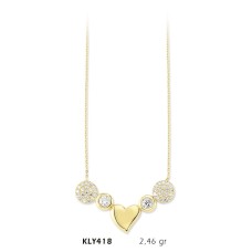 14 Ayar Altın Kalp Kolye KLY418