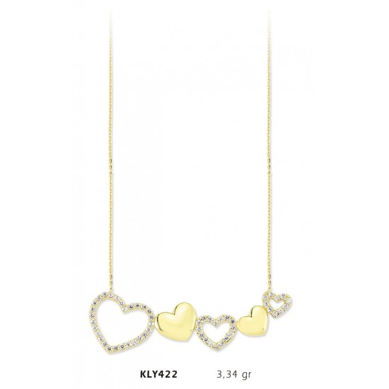 14 Ayar Altın Kalp Kolye KLY422 14 Ayar Altın Kalp Kolye KLY422