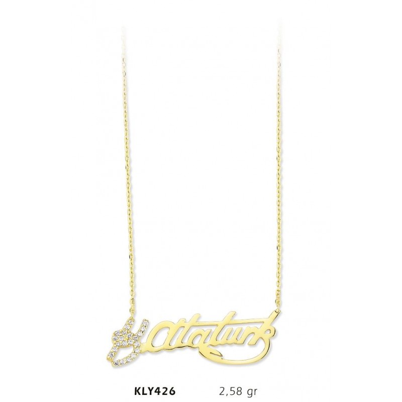 14 Ayar Altın Atatürk Kolye KLY426