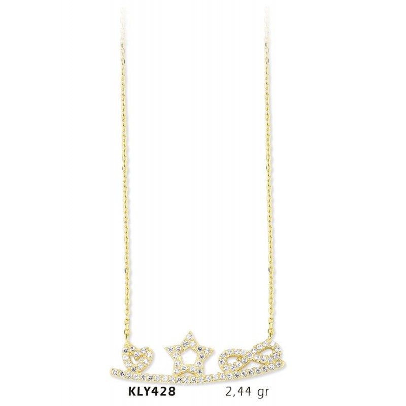 14 Ayar Altın Kalp Sonsuzluk Kolye KLY428