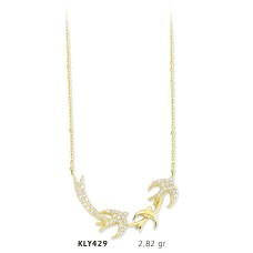 14 Ayar Altın Kırlangıç Kuşu Kolye KLY429