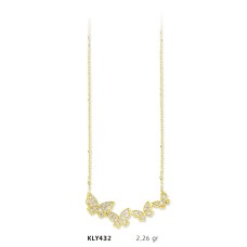 14 Ayar Altın Kelebek Kolye KLY432