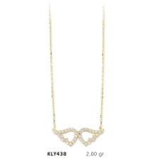 14 Ayar Altın Melek Kanadı Kolye KLY438